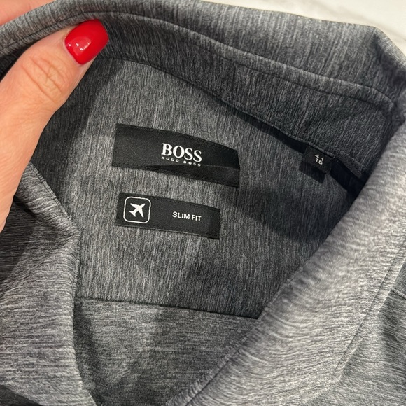 NWT 🏷️ BOSS Hugo boss travel slim fit long sleeve tshirt size S - Picture 3 of 12